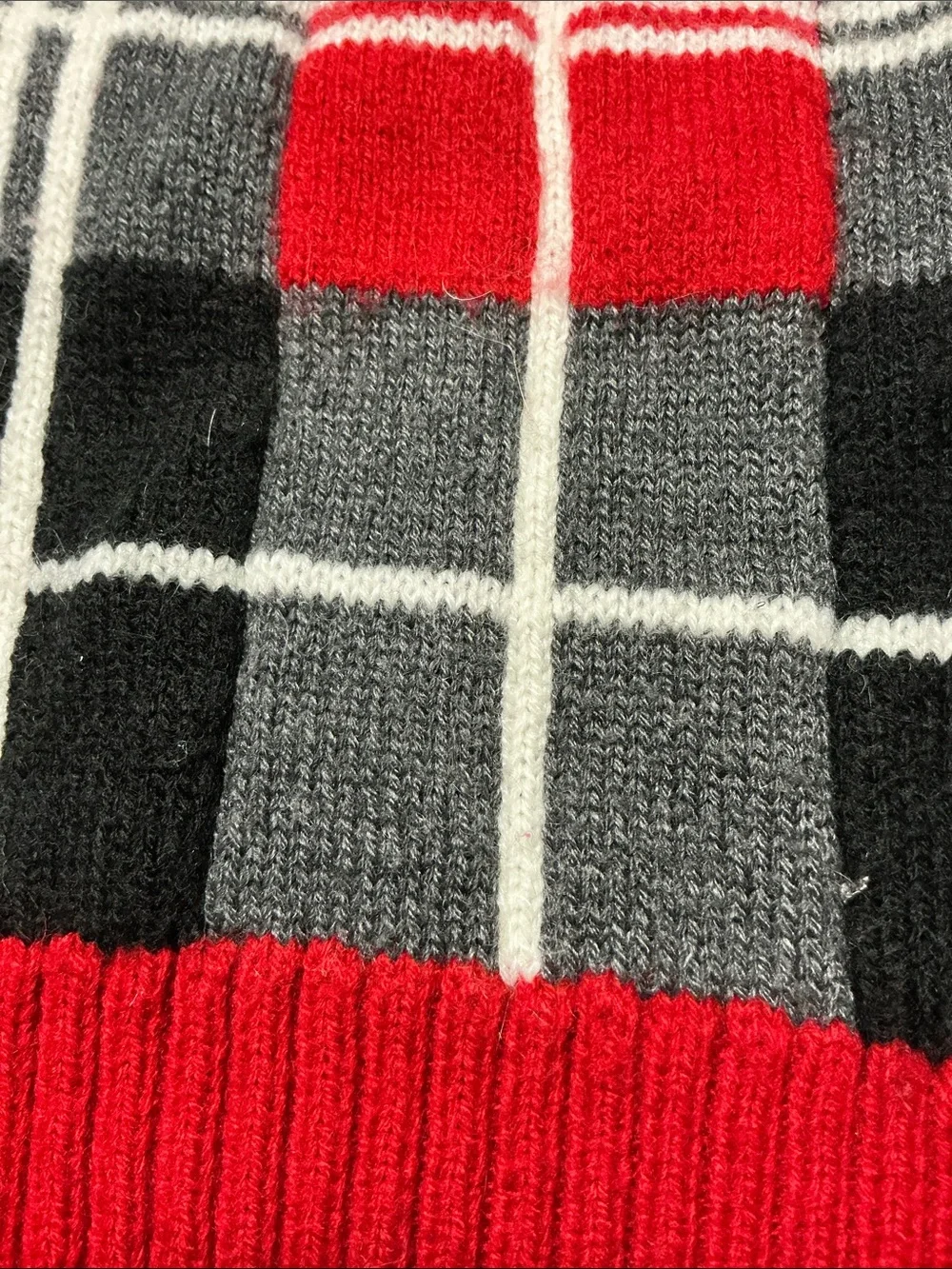 Plaid Knit Dog Sweater Pup Crew Size L
